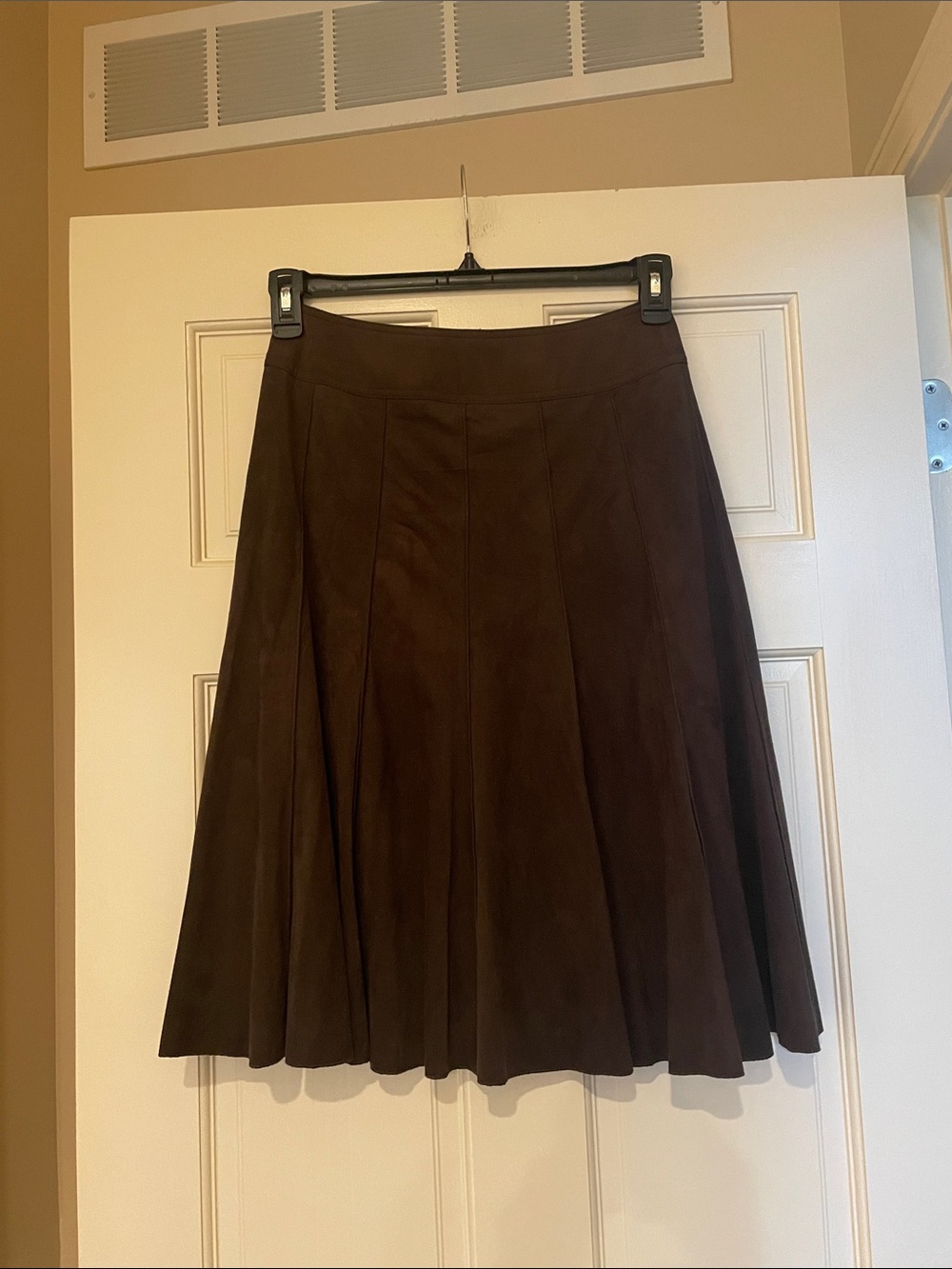 Brown Faux Suede Skirt